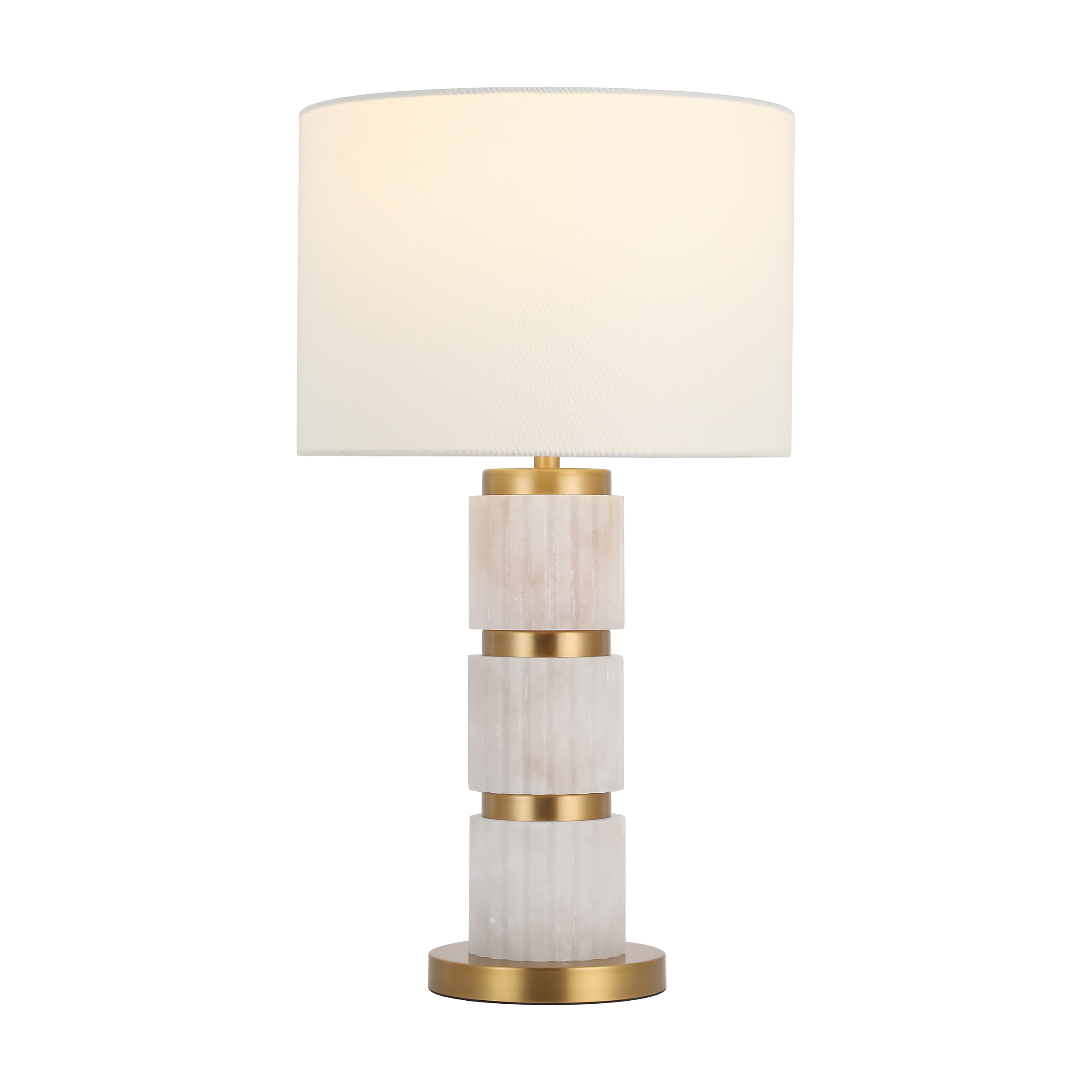 Triple gear-shaped alabaster art elgant living room table lamp